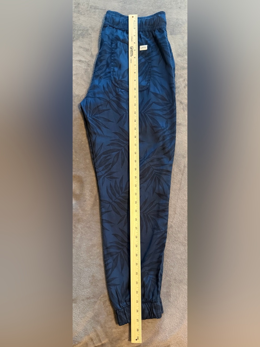 Orvis - Navy Blue - Women’s Jogger Pants - Small - Tropical Palm Leaf Print - Picture 4 of 5